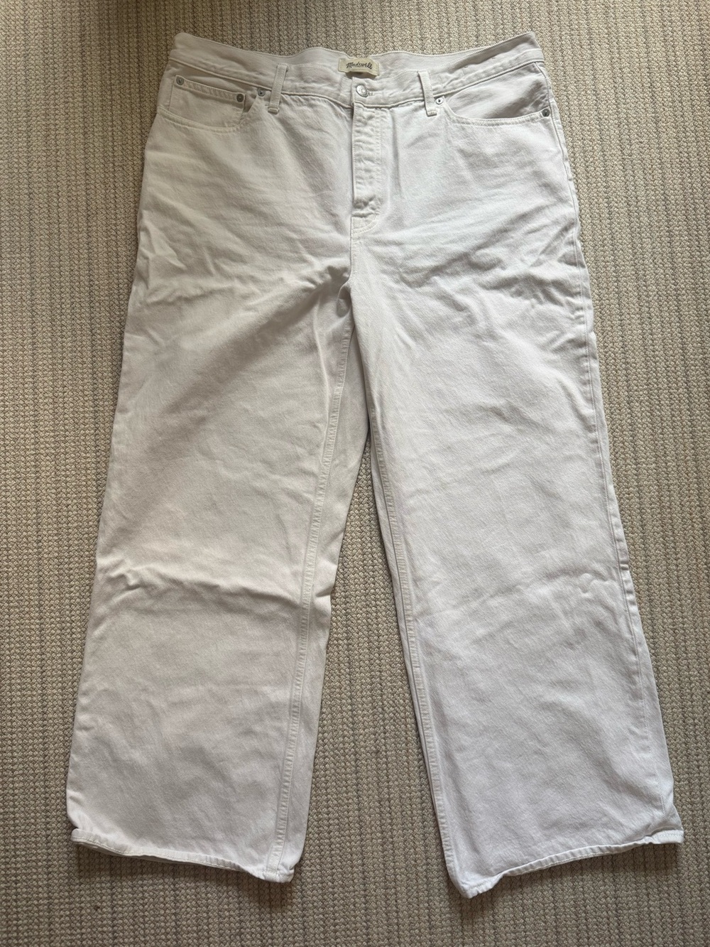 Madewell Low Slung Baggy Jeans Womens 33 Off White Wide Leg Denim